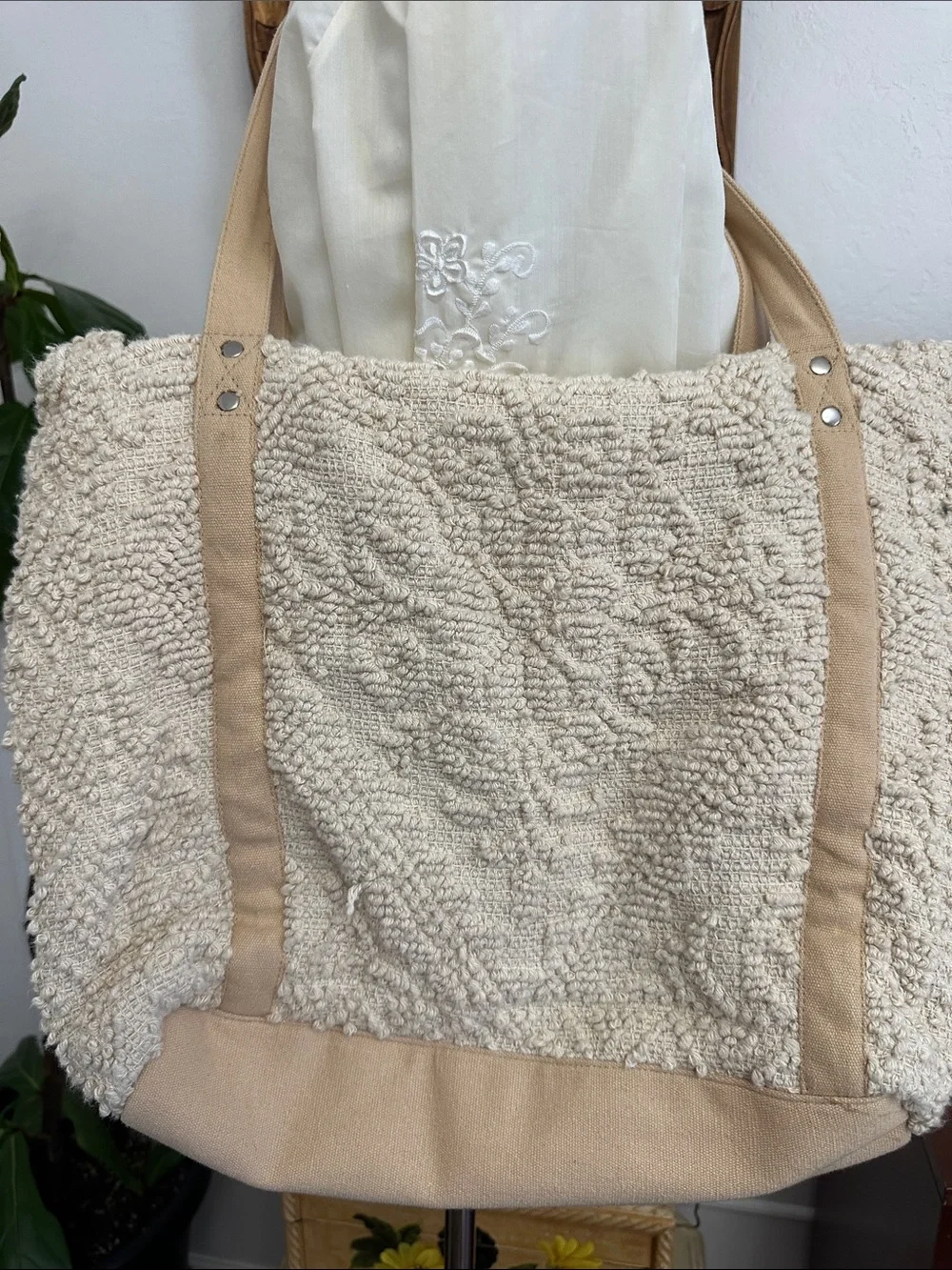 Boho Sequin Fringe Tote Bag - Beige Women’s Shoulder Tote